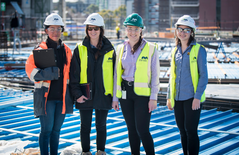 Mirvac team members construction site