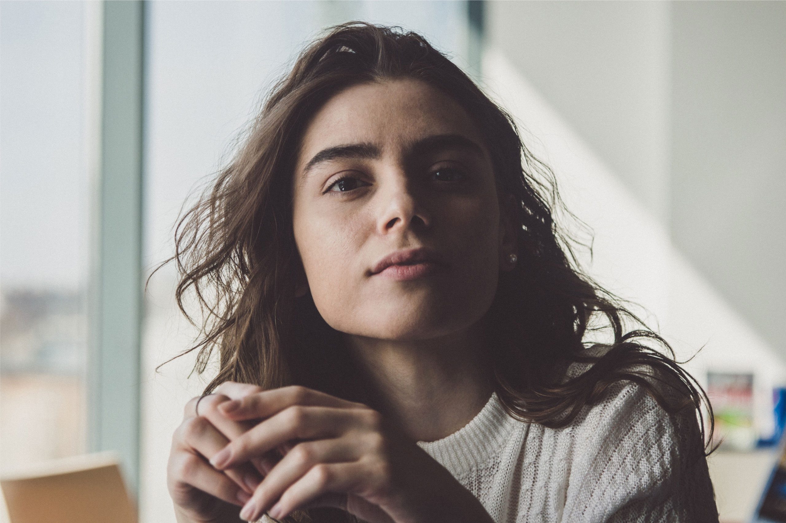 Woman wearing sweater