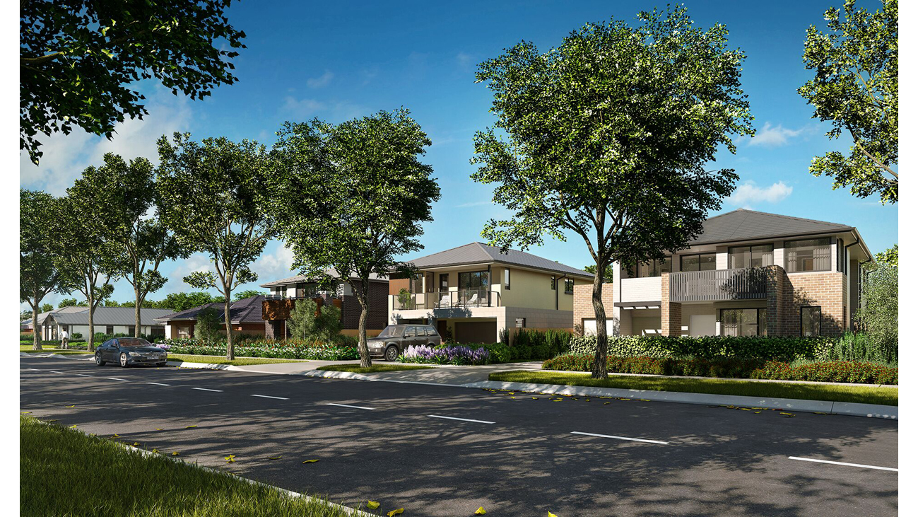 Render of house streetscape