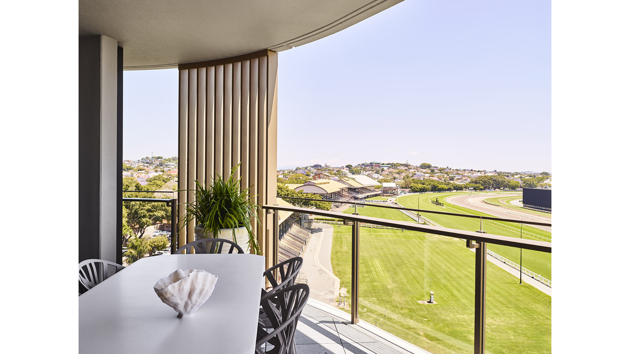 Balcony overlooking race course
