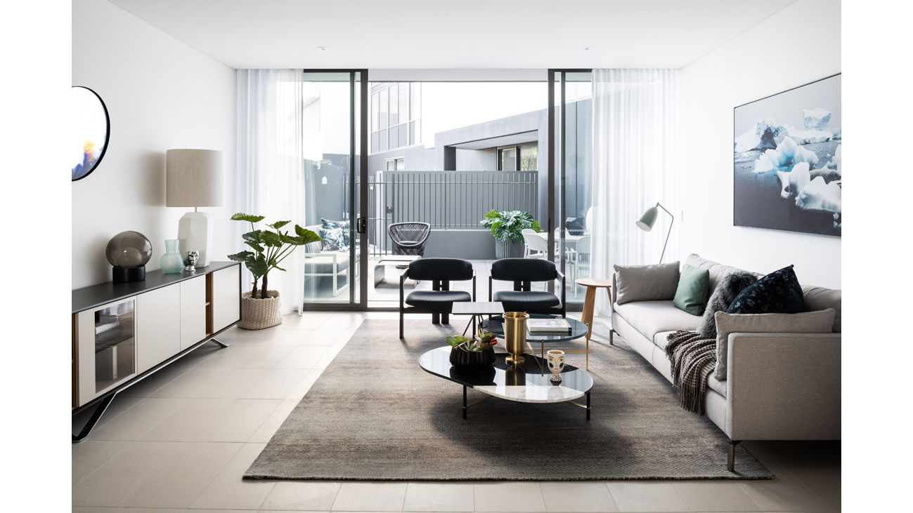Living room with balcony
