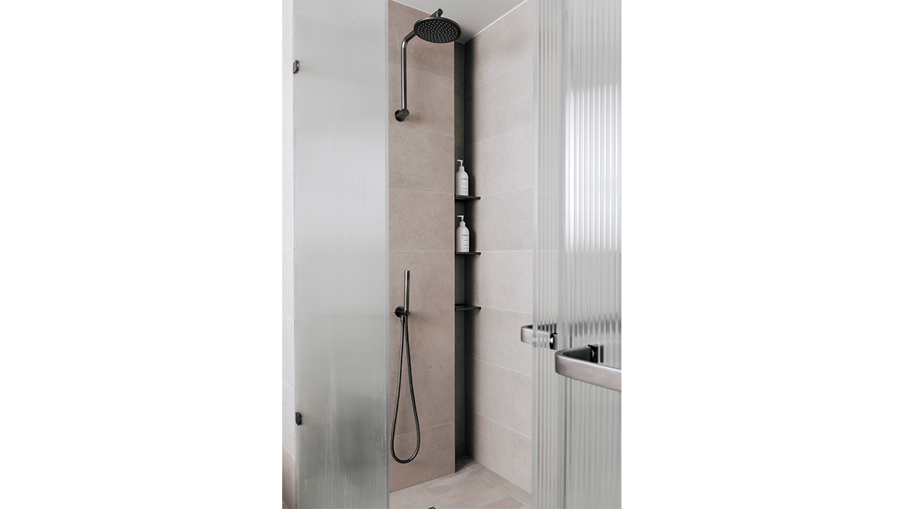 Shower in bathroom
