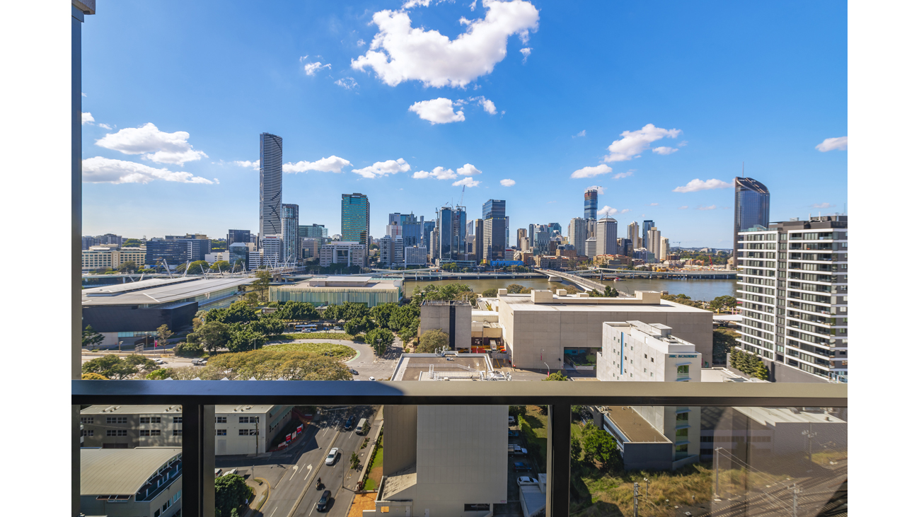 Balcony with city view