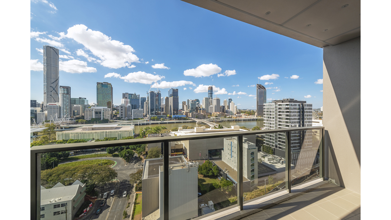 Balcony with city outlook