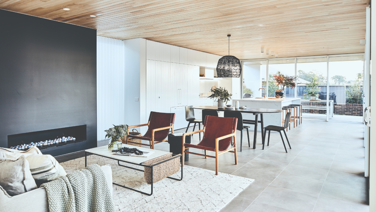 Open plan living and kitchen