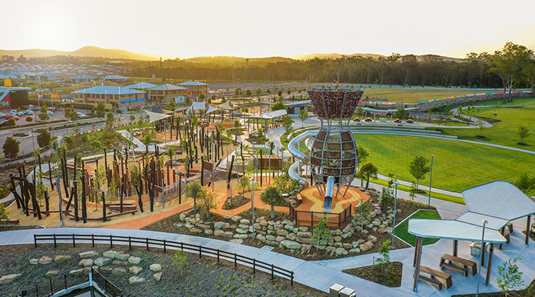 Gainsborough Greens by Mirvac Pimpama aerial view