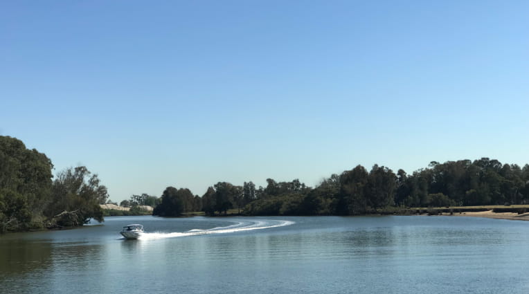 Boat driving on Georges river