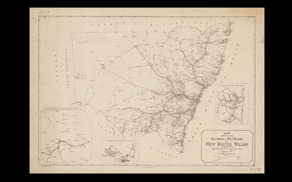 John Whitton’s 1887 Map of NSW Railway Network