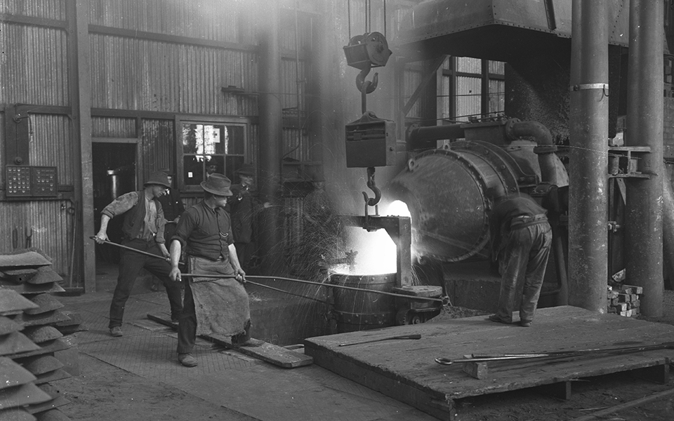 The Schwartz Steel Converter Furnace at work. 