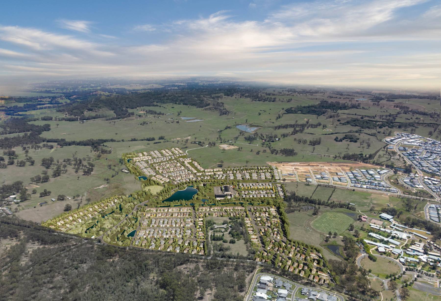 Cobbitty Aerial Skyline View